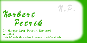 norbert petrik business card
